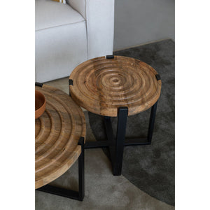   Modern furniture - Round Wooden Fluted Side Table - www.oroa.com | Oroa.com