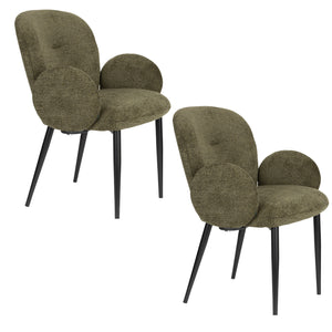   Modern furniture - Green Fabric Dining Armchairs (2) - www.oroa.com | Oroa.com