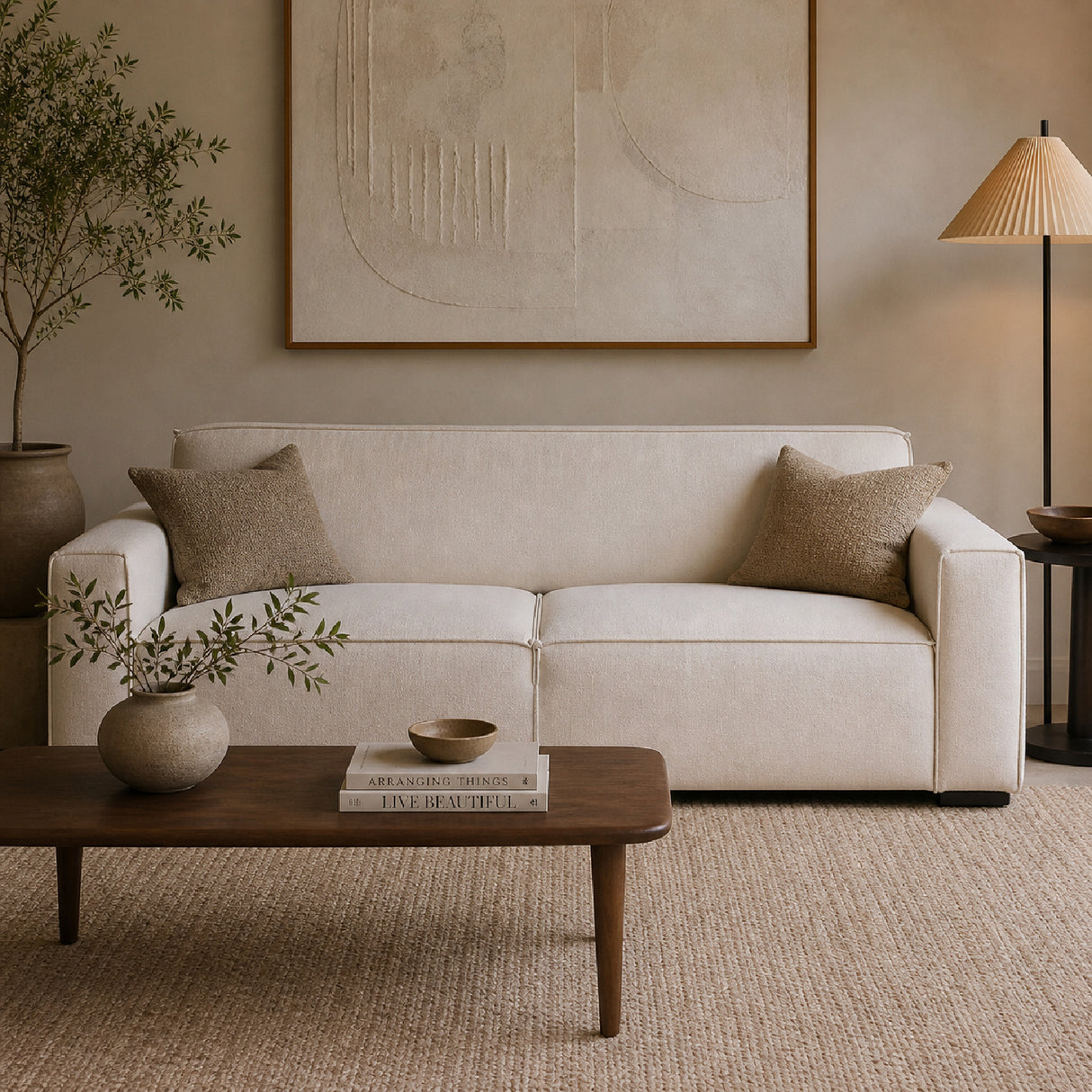   Modern furniture - White Fabric 2.5-Seater Sofa - www.oroa.com | Oroa.com