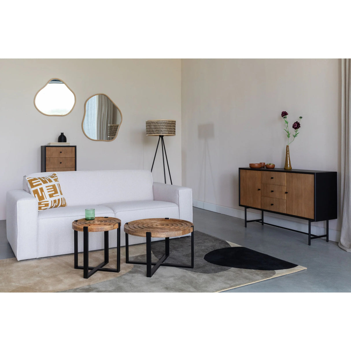   Modern furniture - White Fabric 2.5-Seater Sofa - www.oroa.com | Oroa.com
