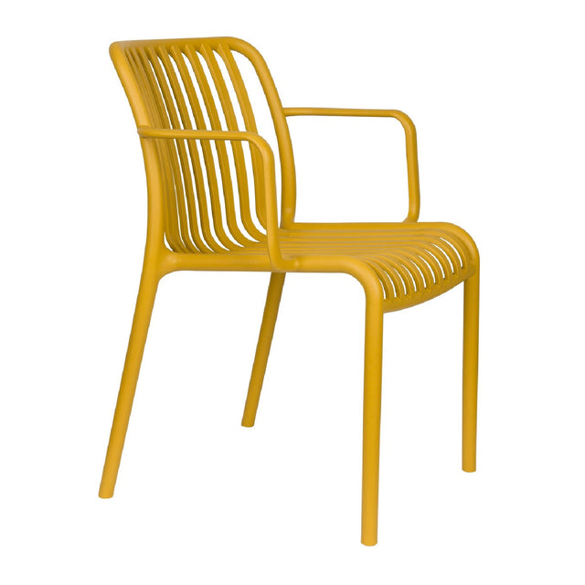Modern European furniture - Colored Stackable Outdoor Dining Armchairs (4) - www.oroa.com