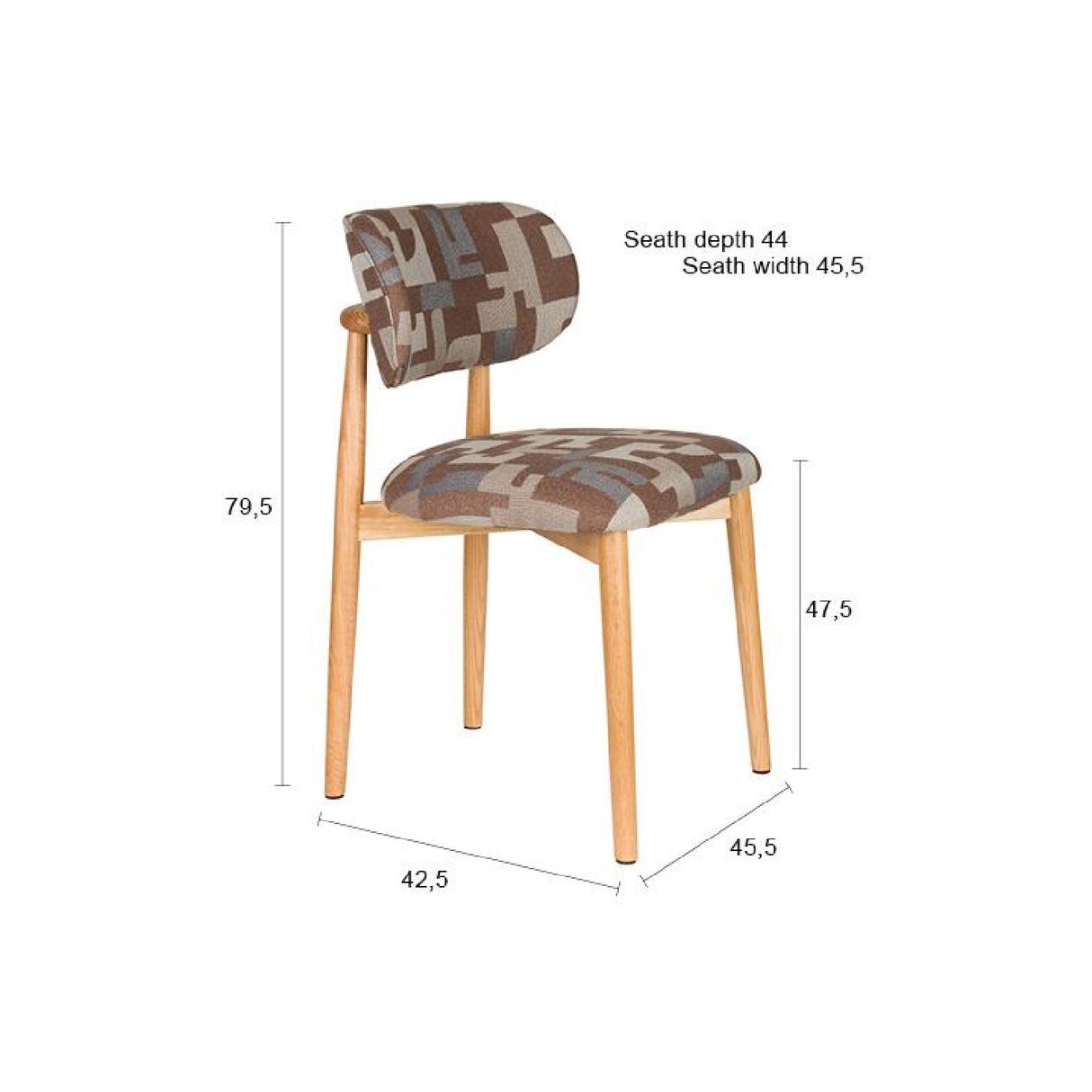   Modern furniture - Brown Printed Dining Chairs (2) - www.oroa.com | Oroa.com