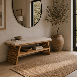   Modern furniture - Cotton Seat Teak Bench - www.oroa.com | Oroa.com