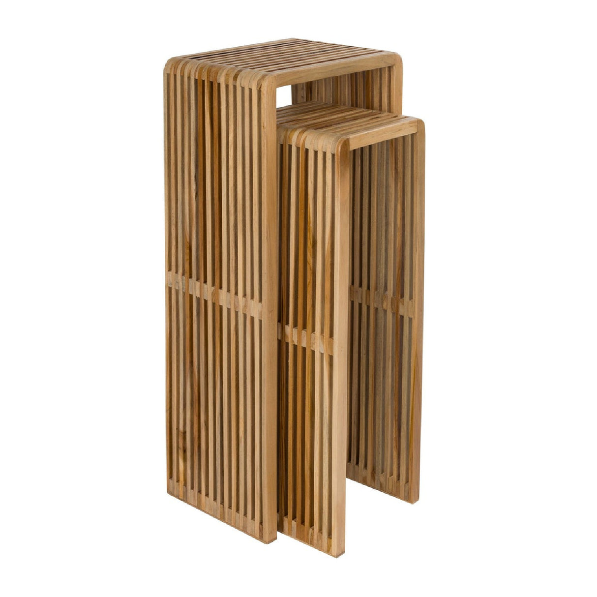   Modern furniture - Slatted Teak Plant Stand Set (2) - www.oroa.com | Oroa.com