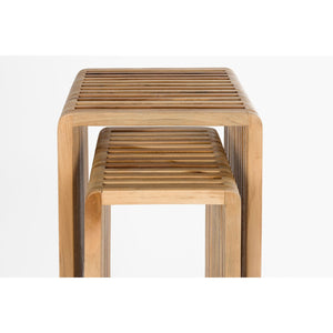   Modern furniture - Slatted Teak Plant Stand Set (2) - www.oroa.com | Oroa.com