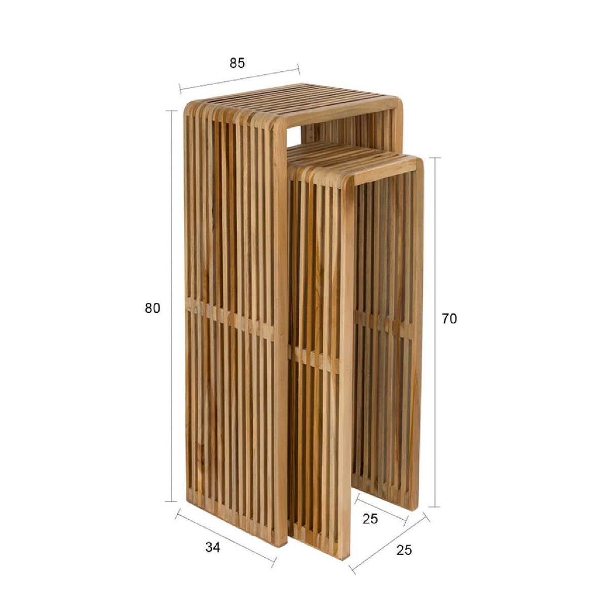   Modern furniture - Slatted Teak Plant Stand Set (2) - www.oroa.com | Oroa.com