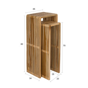   Modern furniture - Slatted Teak Plant Stand Set (2) - www.oroa.com | Oroa.com