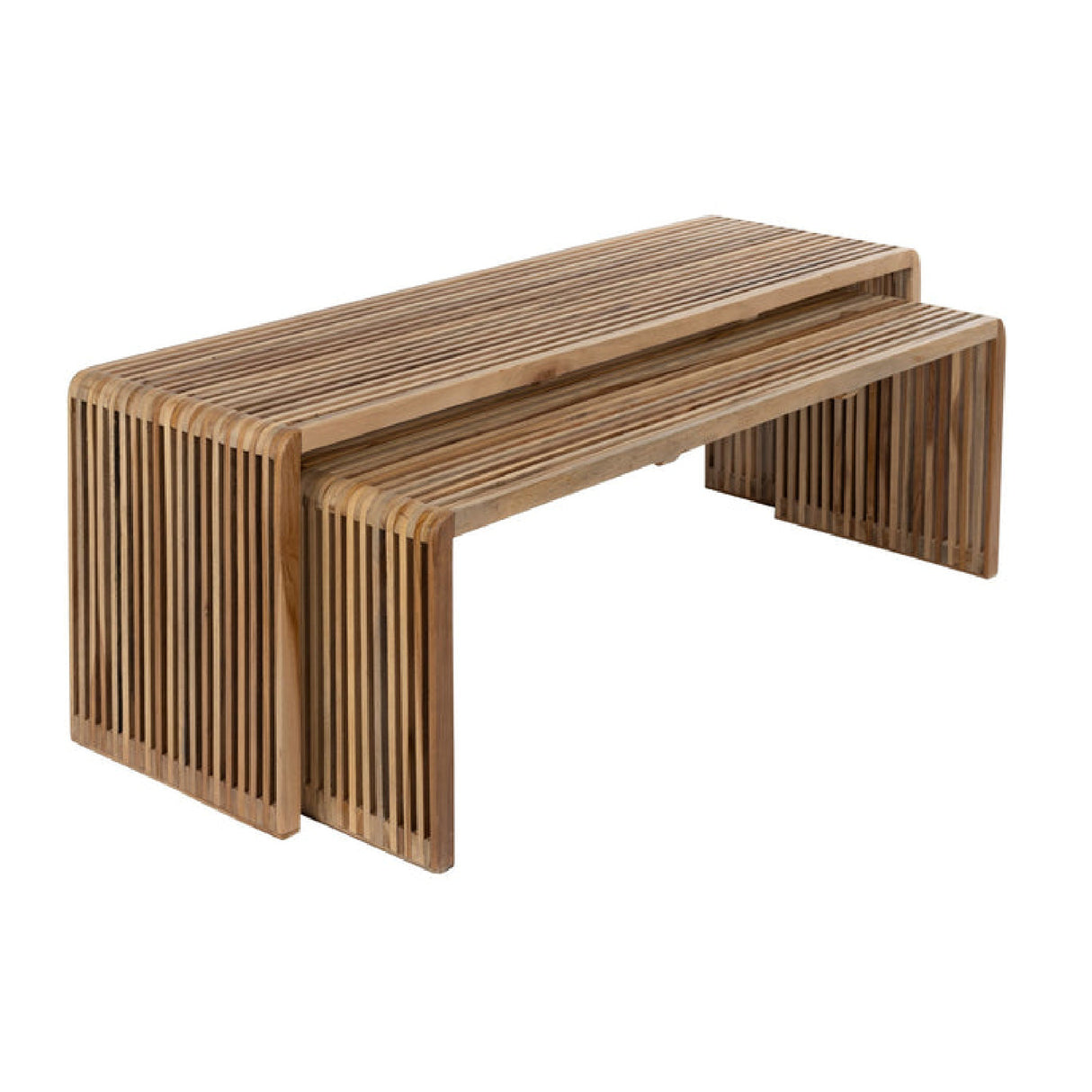   Modern furniture - Slatted Teak Nesting Coffee Tables (2) - www.oroa.com | Oroa.com
