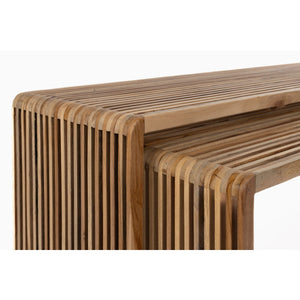  Modern furniture - Slatted Teak Nesting Coffee Tables (2) - www.oroa.com | Oroa.com