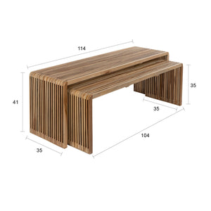   Modern furniture - Slatted Teak Nesting Coffee Tables (2) - www.oroa.com | Oroa.com