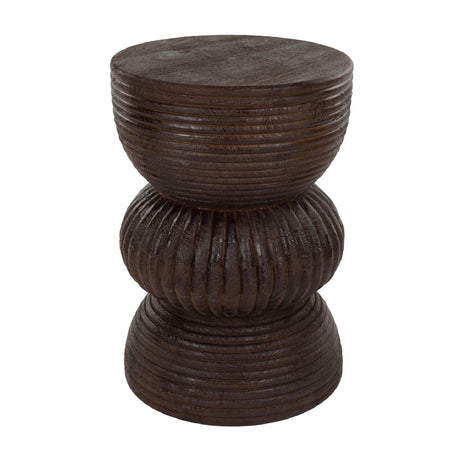   Modern furniture - Brown Wooden Fluted Side Table - www.oroa.com | Oroa.com