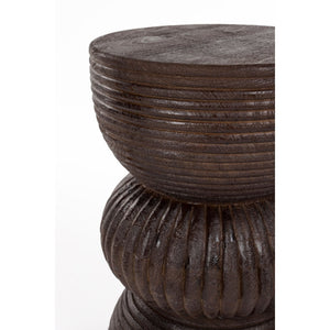   Modern furniture - Brown Wooden Fluted Side Table - www.oroa.com | Oroa.com
