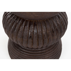   Modern furniture - Brown Wooden Fluted Side Table - www.oroa.com | Oroa.com