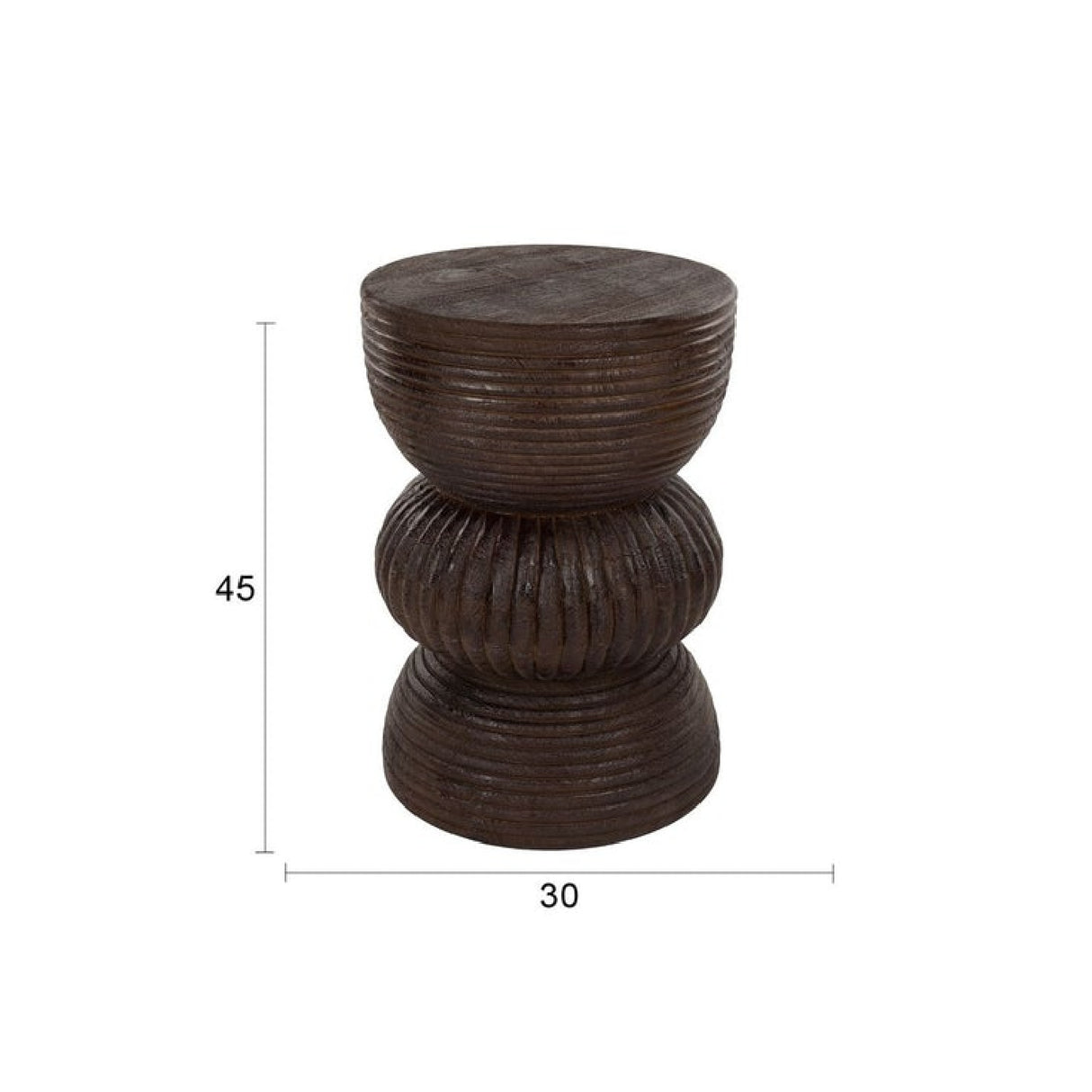   Modern furniture - Brown Wooden Fluted Side Table - www.oroa.com | Oroa.com