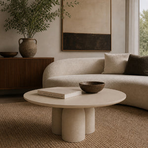   Modern furniture - Beige Round Coffee Table - www.oroa.com | Oroa.com