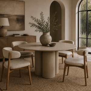   Modern furniture - Beige Round Dining Table - www.oroa.com | Oroa.com