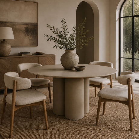   Modern furniture - Beige Round Dining Table - www.oroa.com | Oroa.com