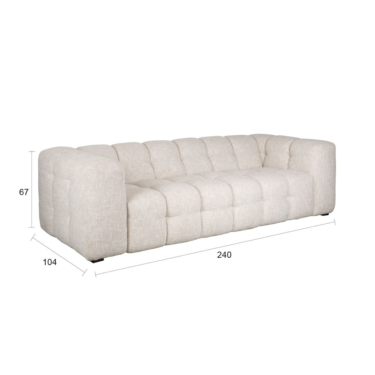   Modern furniture - Beige Linen Channel-Tufted Sofa - www.oroa.com | Oroa.com