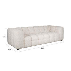   Modern furniture - Beige Linen Channel-Tufted Sofa - www.oroa.com | Oroa.com