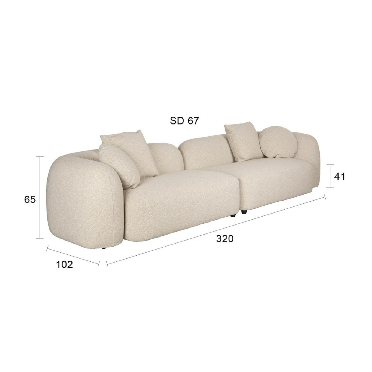   Modern furniture - Beige 4-Seater Sectional Sofa - www.oroa.com | Oroa.com
