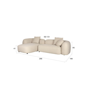   Modern furniture - Beige Sofa with Chaise Lounge - www.oroa.com | Oroa.com