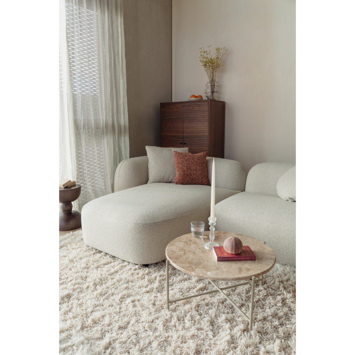   Modern furniture - Beige Sofa with Chaise Lounge - www.oroa.com | Oroa.com