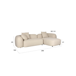   Modern furniture - Beige Sofa with Chaise Lounge - www.oroa.com | Oroa.com
