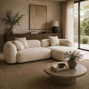  Modern furniture - Beige Sofa with Chaise Lounge - www.oroa.com | Oroa.com