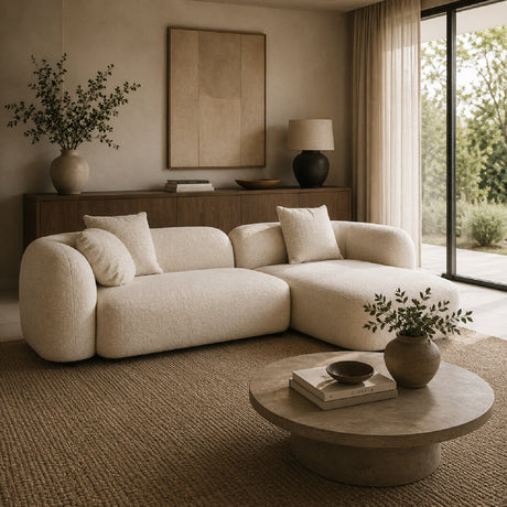   Modern furniture - Beige Sofa with Chaise Lounge - www.oroa.com | Oroa.com