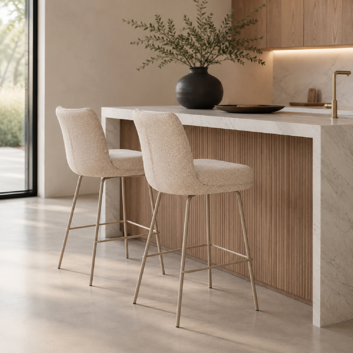   Modern furniture - Upholstered High-Back Counter Stools (2) - www.oroa.com | Oroa.com