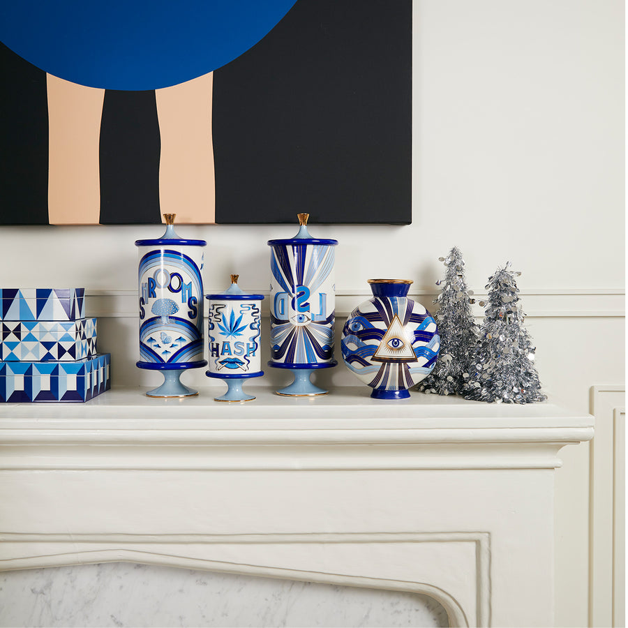 Blue-Toned Porcelain Weed Canister | Jonathan Adler Druggist | Oroa.com