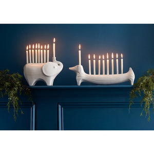 White Stoneware Candle Holder | Jonathan Adler Elephant | Oroa.com