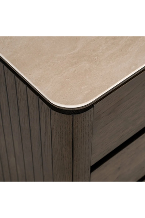 Brown Oak 3-Drawer Nightstand | Richmond Interiors Ritz | Oroa.com