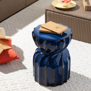   Twisted Hourglass Ceramic Garden Stool | Oroa.com