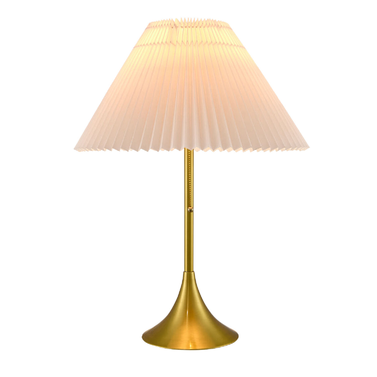   White Cotton Pleated Table Lamp | Oroa.com