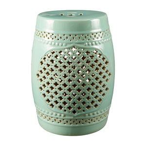   Modern European furniture - Green Quatrefoil Fretwork Garden Stool - www.oroa.com | Oroa.com