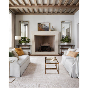   Cream Linen Pull-Switch Floor Lamp | Oroa.com