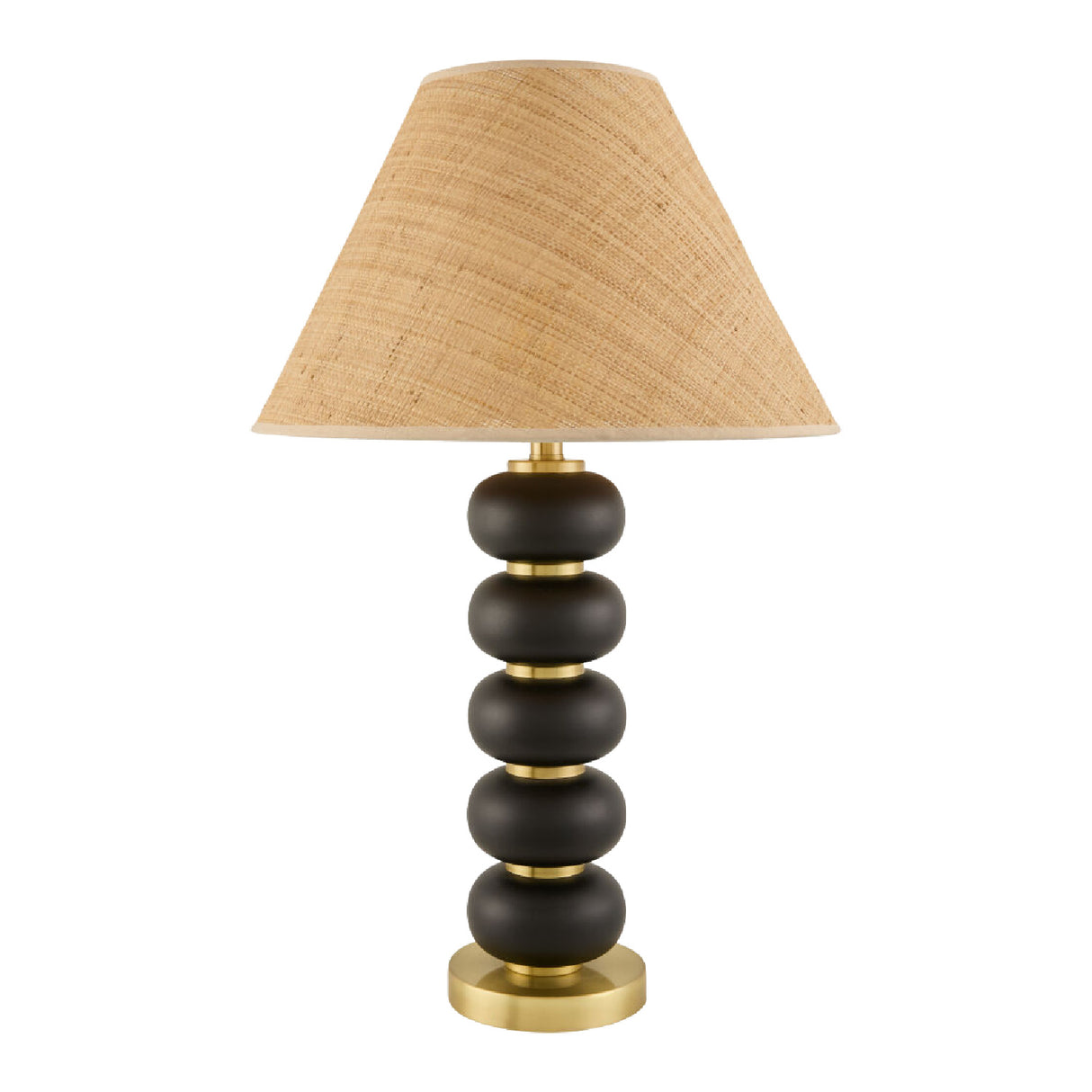   Black Wooden Seagrass Table Lamp | Oroa.com