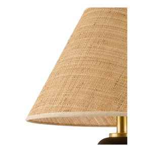   Black Wooden Seagrass Table Lamp | Oroa.com