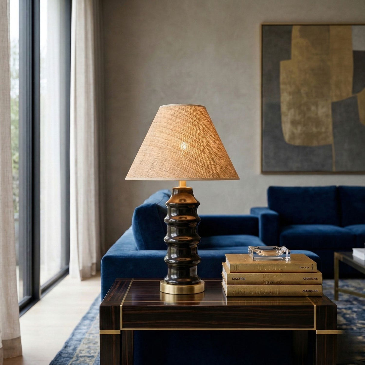   Modern European furniture - Black Ceramic Seagrass Table Lamp - www.oroa.com | Oroa.com