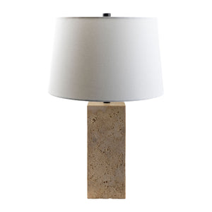   Beige Travertine Accent Table Lamp | Oroa.com