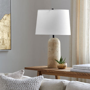   Travertine Base Accent Table Lamp | Oroa.com