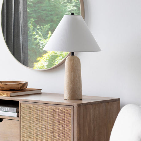   Empire Shade Travertine Table Lamp | Oroa.com