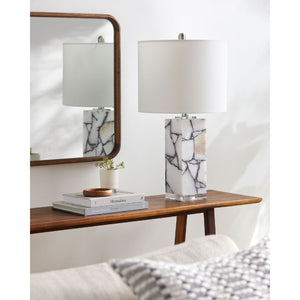   Modern European furniture - White Marble Accent Table Lamp - www.oroa.com | Oroa.com