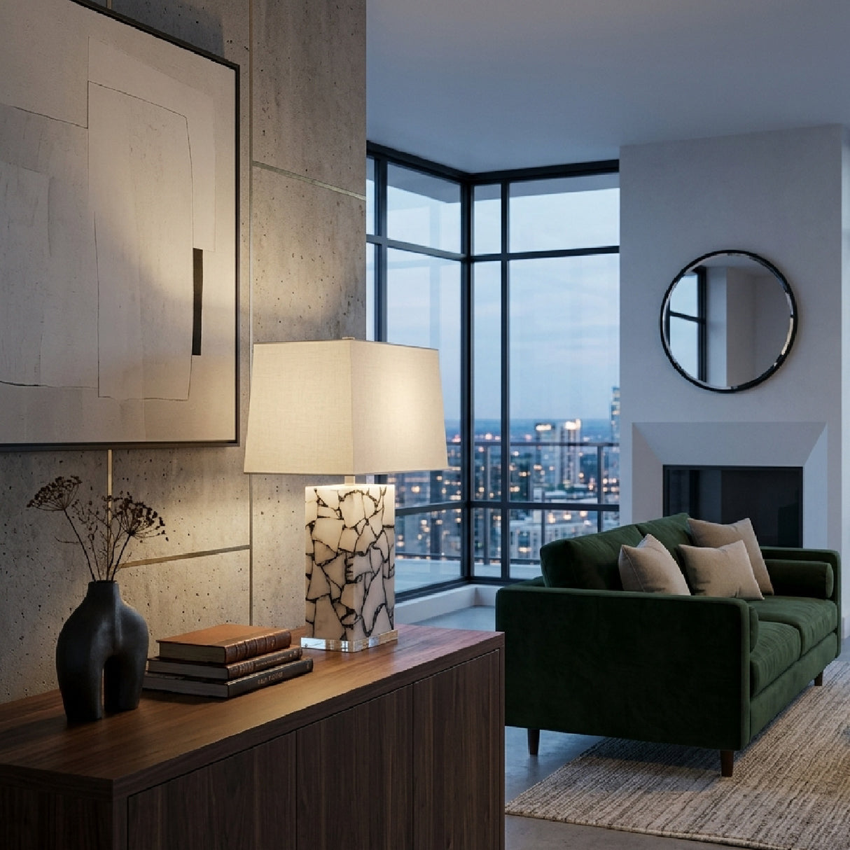   Modern European furniture - Marbled Stone Table Lamp - www.oroa.com | Oroa.com
