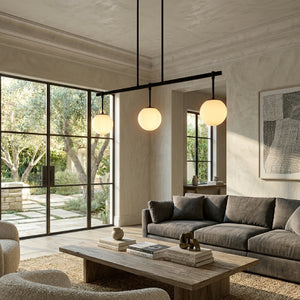   White Sphere 6-Light Linear Chandelier | Oroa.com