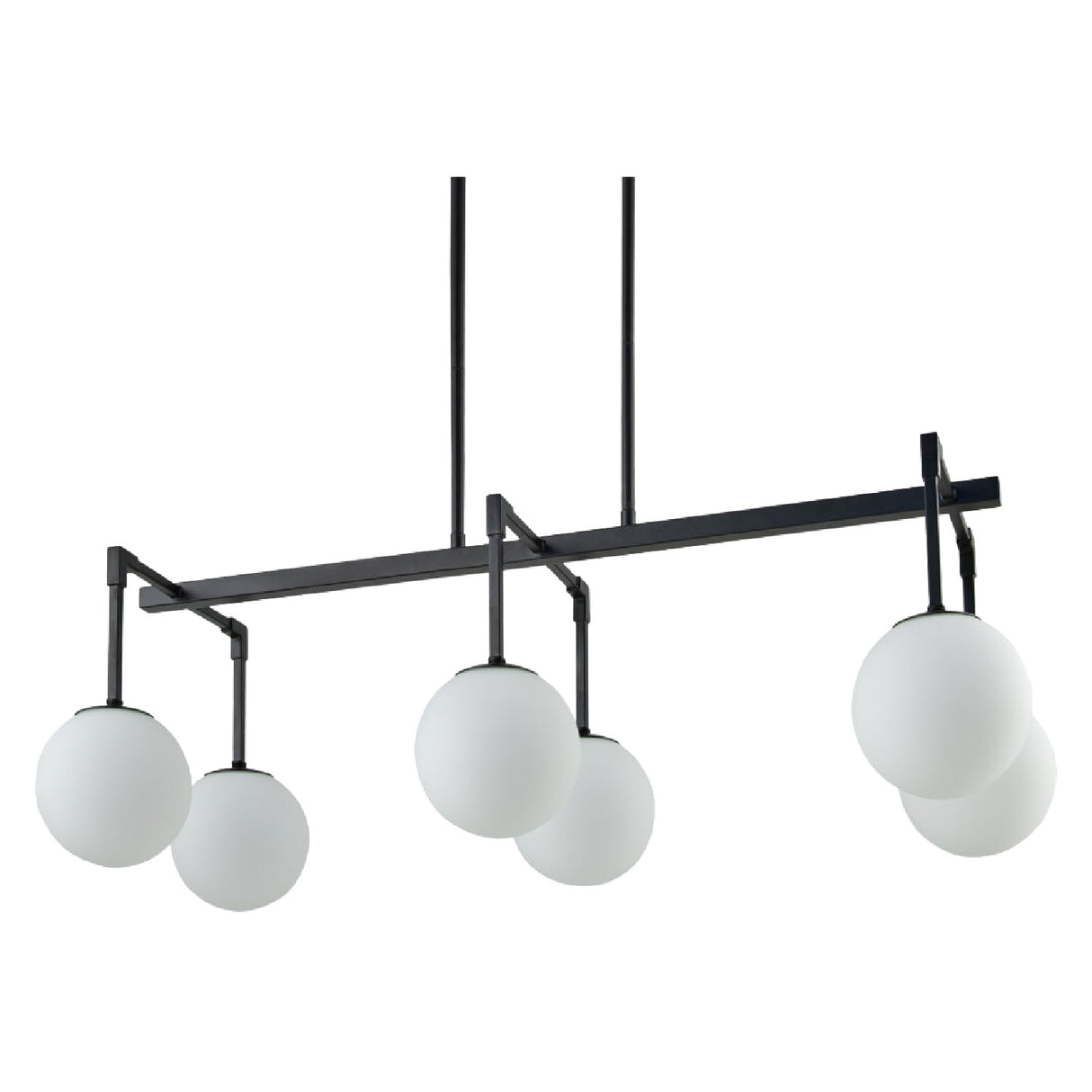   White Sphere 6-Light Linear Chandelier | Oroa.com