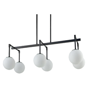   White Sphere 6-Light Linear Chandelier | Oroa.com