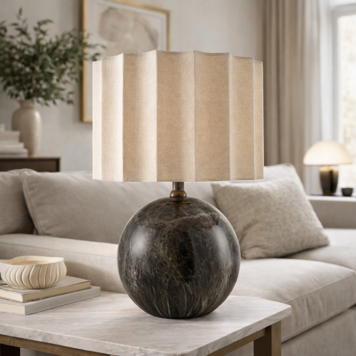   Taupe Jute Accent Table Lamp | Oroa.com