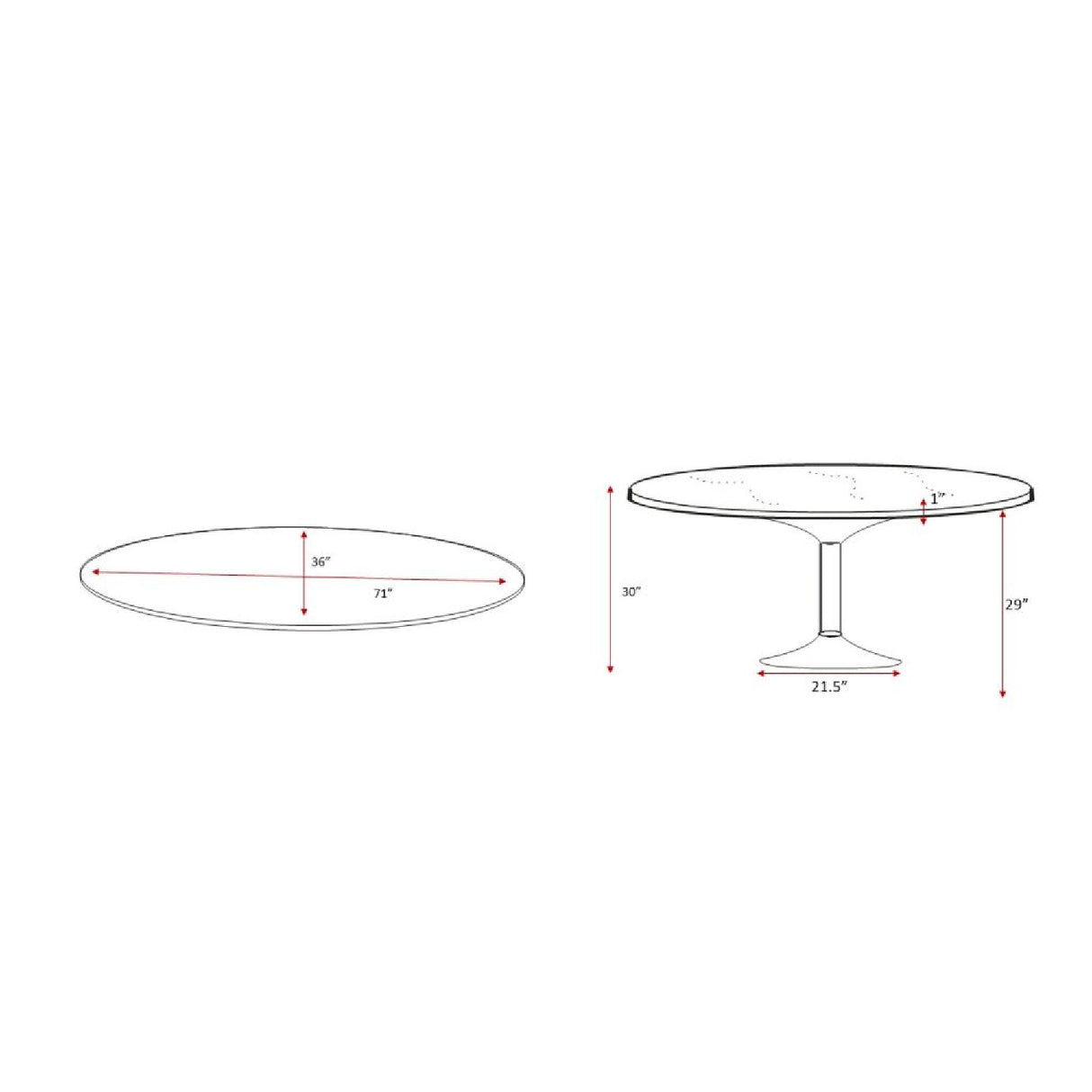   Oval Pedestal Dining Table | Oroa.com